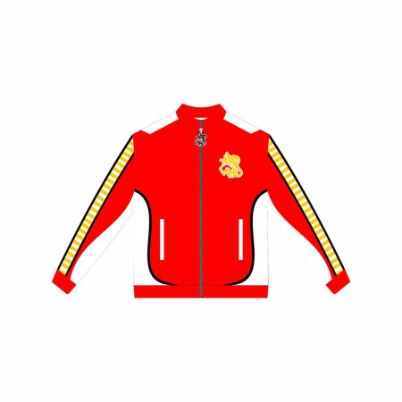 Red Zip Through Mesh Panelled Tracksuit