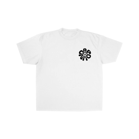 Urban Around Slim Fit White Graphic T-Shirt with Crest Logo