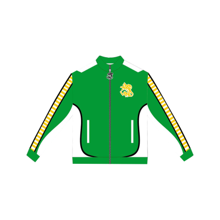 Green Zip Through Mesh Panelled Tracksuit