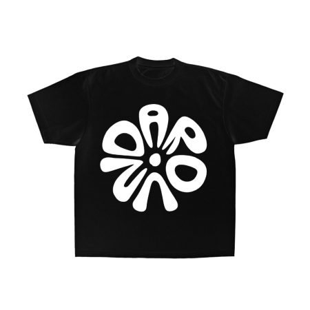 Urban Around Slim Fit Black Graphic T-Shirt with Crest Logo